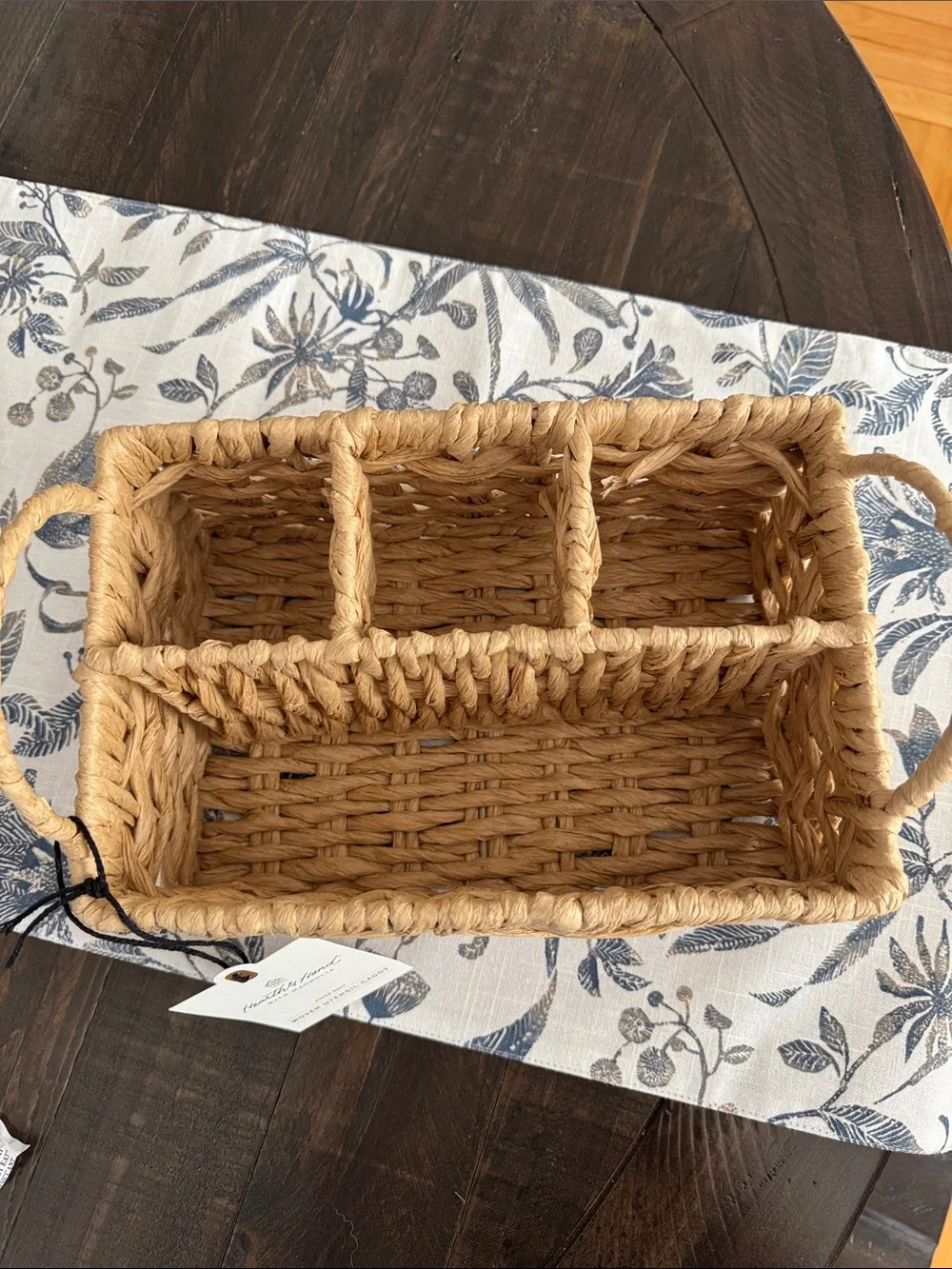 Hearth & Hand Natural Woven Utensil Caddy with Handles
